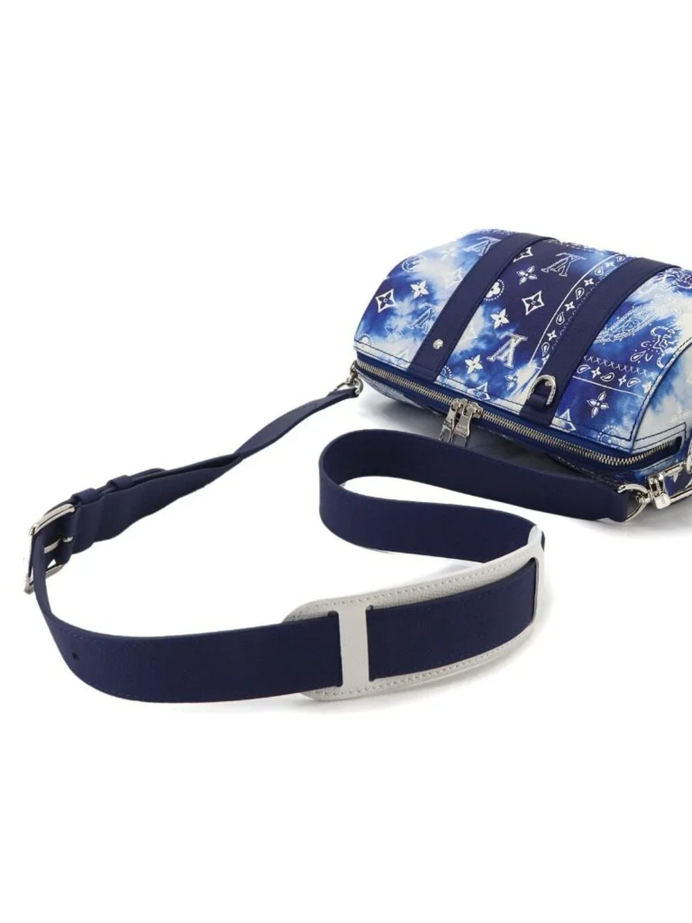 Louis Vuitton Monogram Bandana City Keepall Shoulder Bag Blue White